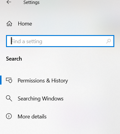 How do Manage Search History in Windows 10