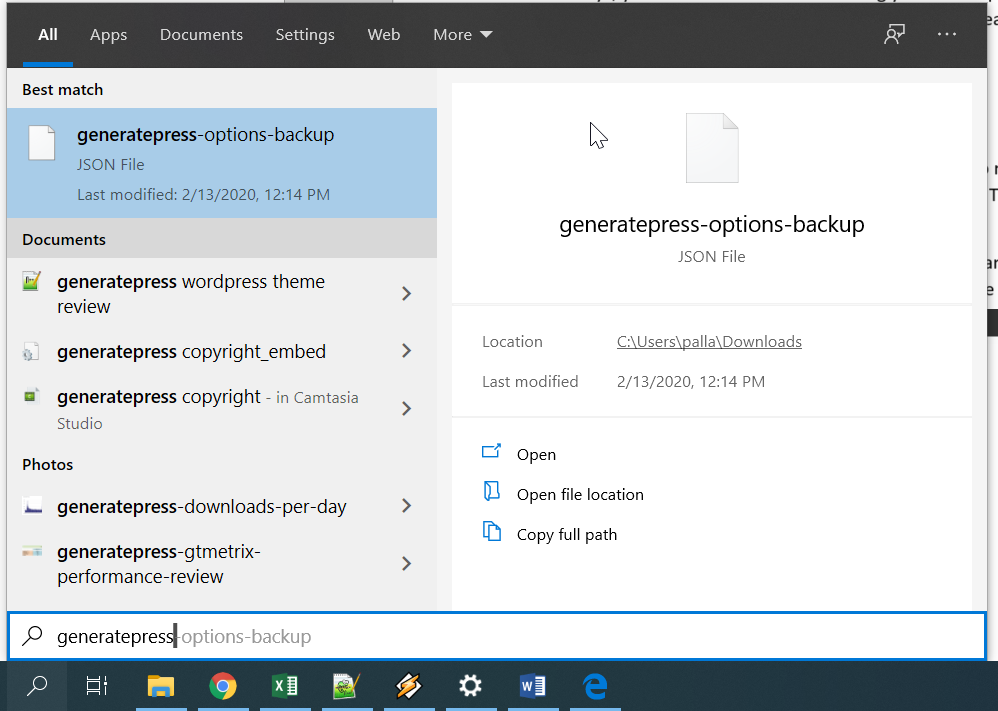 Windows 10 Search Settings without Cortana