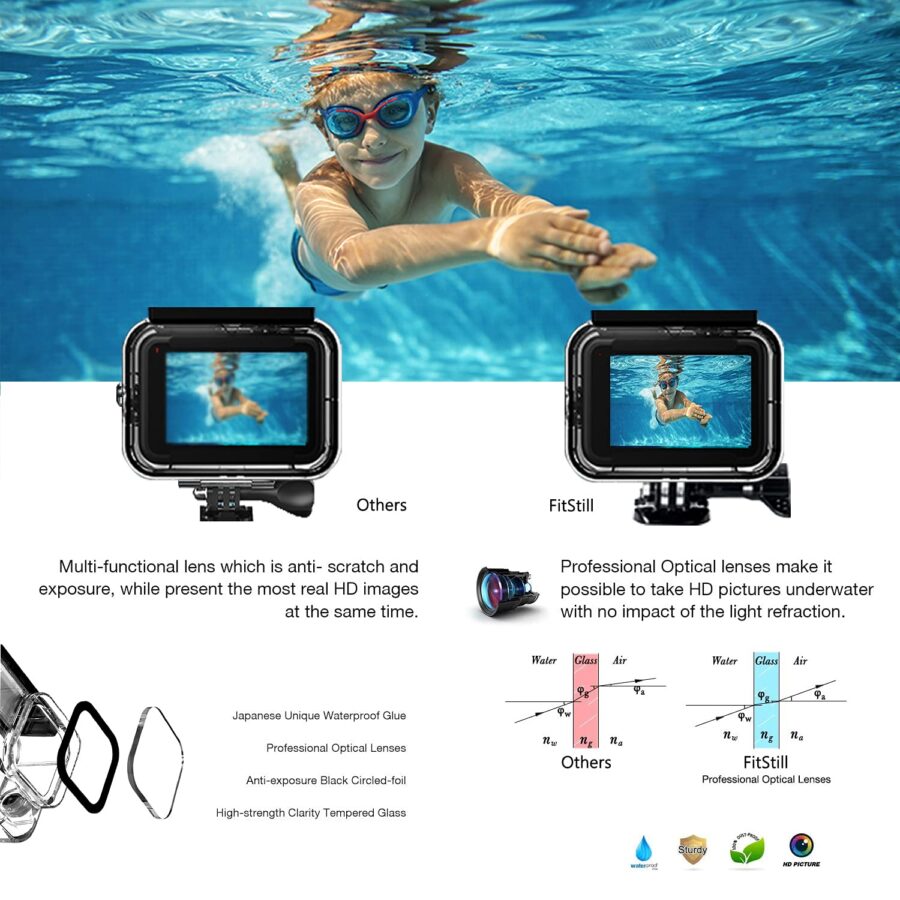 FitStill Waterproof Case for GoPro Hero 9, 10, and 11
