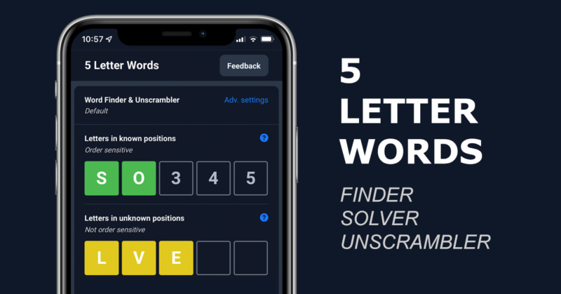 WordFinderX 5 Letter