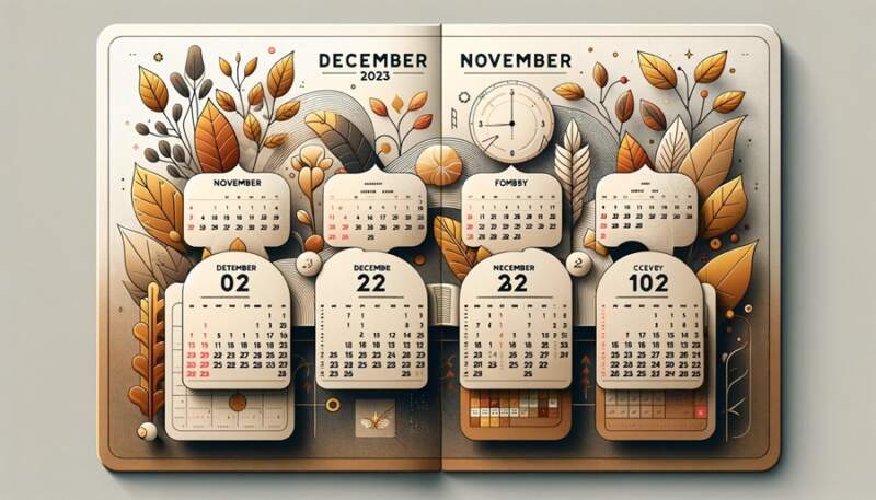 november december 2023 calendar