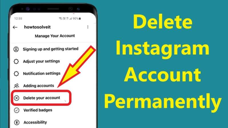 how to delete instagram